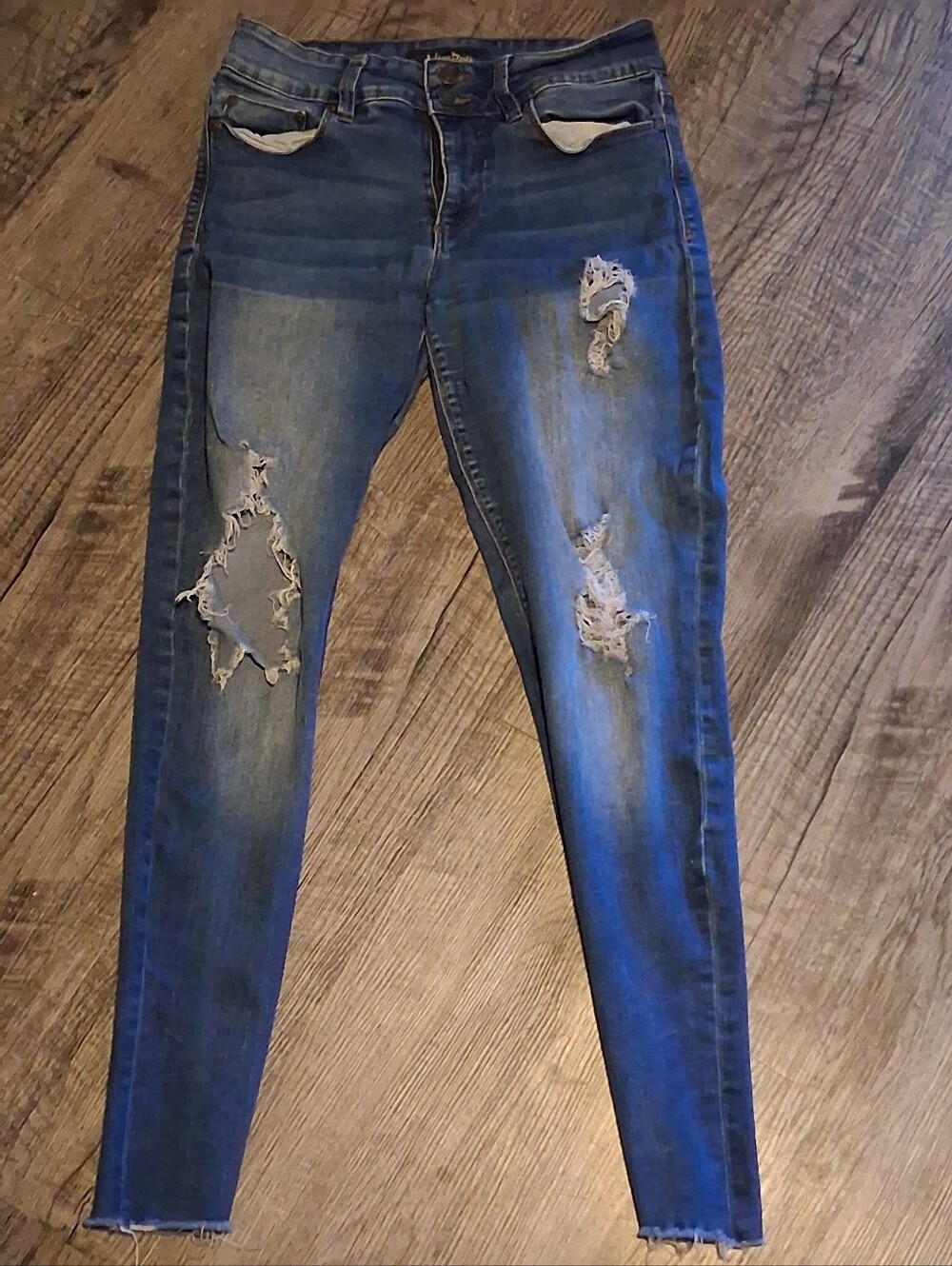 Indigo Rein Distressed  Skinny Jeans - Blue
